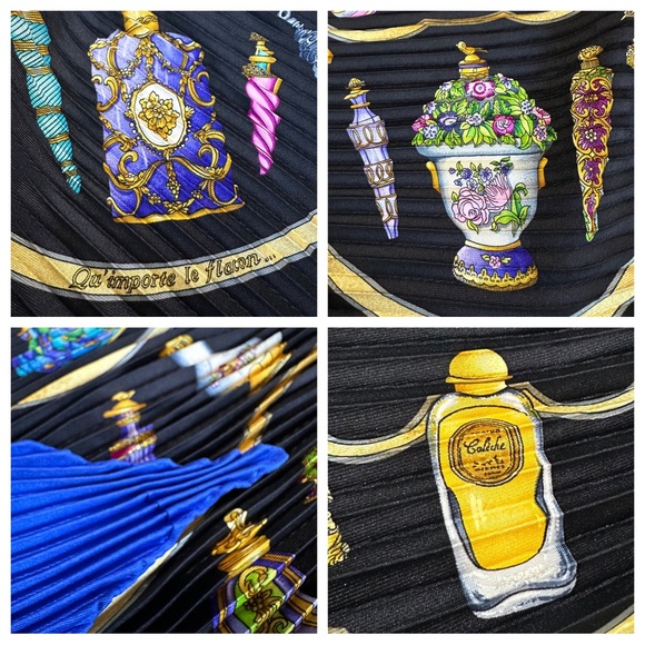 HERMES Qu'importe le flacon, pourvu qu'on ait l'ivresse silk scarf pleated - Picture 5 of 16